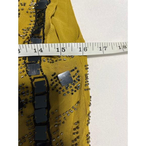 Free People Speak Easy Mini Dress beaded gold and black Size 4 new $168 - Picture 3 of 9